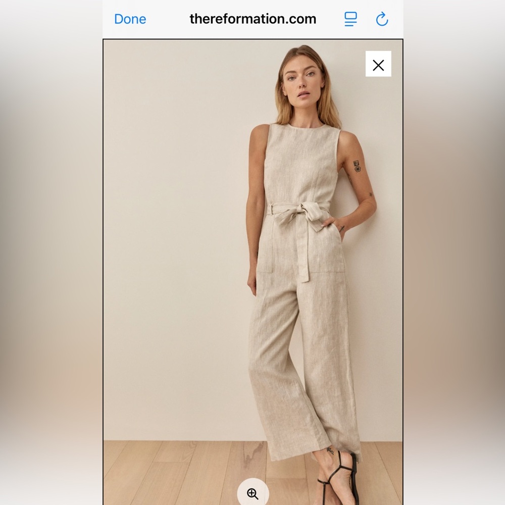 Reformation Sleeveless Jumpsuit with Waist Tie